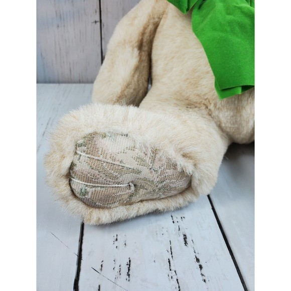 Westcliff Collection Bunny Rabbit Plush Tan Tall Ears Toy Vintage Rope Bow Green - Picture 6 of 10